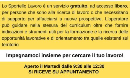 A Sona lo Sportello Lavoro per aiutare chi è disoccupato o in cerca di prima occupazione