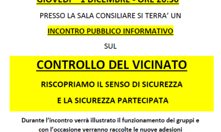 Sommacampagna. Il Controllo del Vicinato a supporto delle Forze del’Ordine per il controllo del territorio.  Stasera incontro formativo