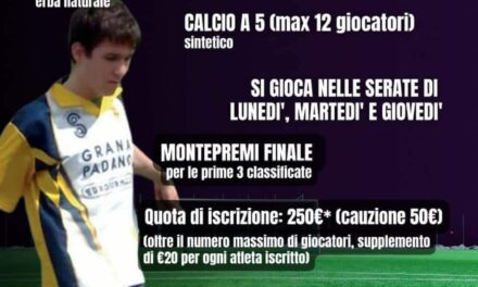 Il 20 giugno torna a Quaderni il torneo notturno “Memorial Paolo Scattolini”