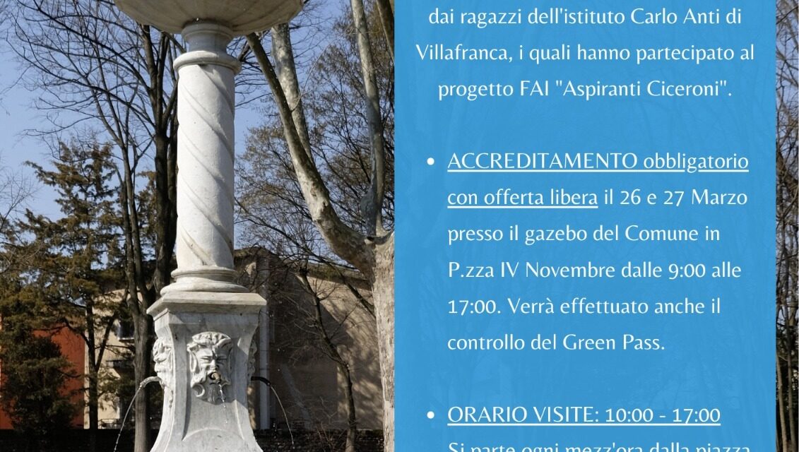 Povegliano fra le giornate FAI per riscoprire i tesori culturali della nostra provincia