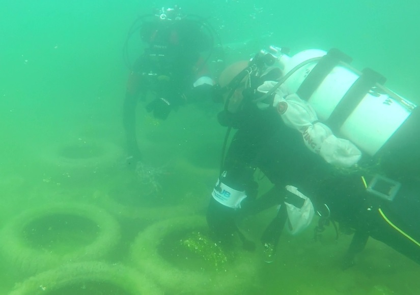 Guardia costiera, recuperate assieme al WWF dal Garda diverse decine di pneumatici