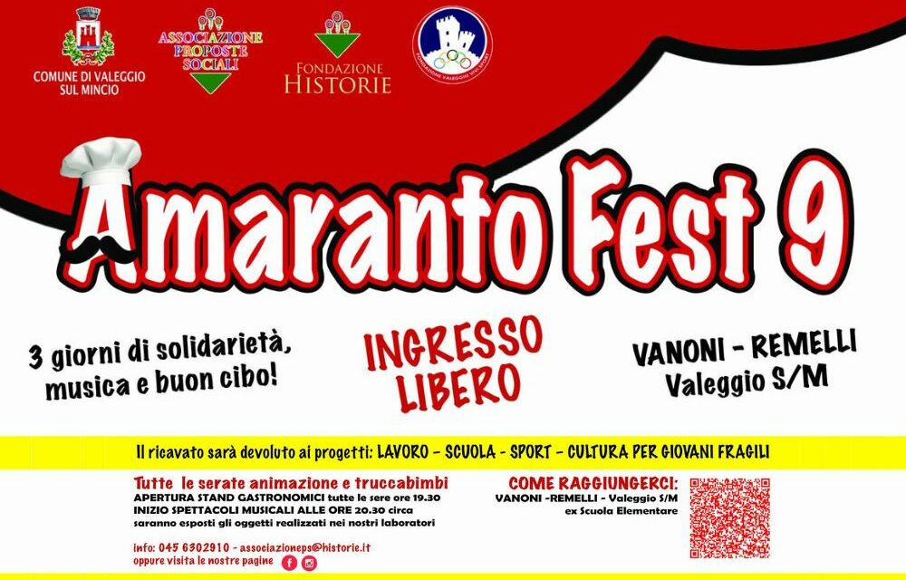 24-25 e 26 giugno: nona edizione dell’Amaranto Fest