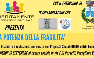 Povegliano: venerdì incontro “La Potenza della Fragilità”