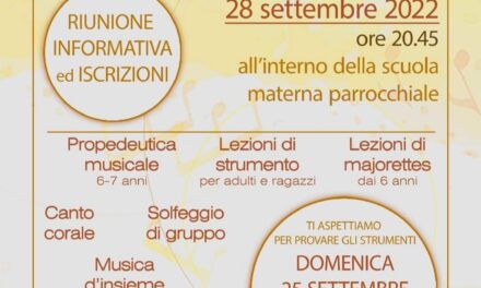 Povegliano: riunione informativa per la Scuola Di Musica