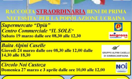 Sommacampagna, nel weekend prosegue la raccolta di aiuti per l’Ucraina