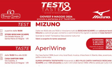 Il 9 maggio torna Test&Taste, l’evento ludico-sportivo di Boscaini Scarpe e Casa Sartori