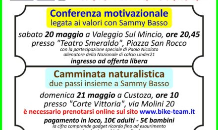 Evento benefico “In cammino con Sammy” il 21 maggio a Custoza