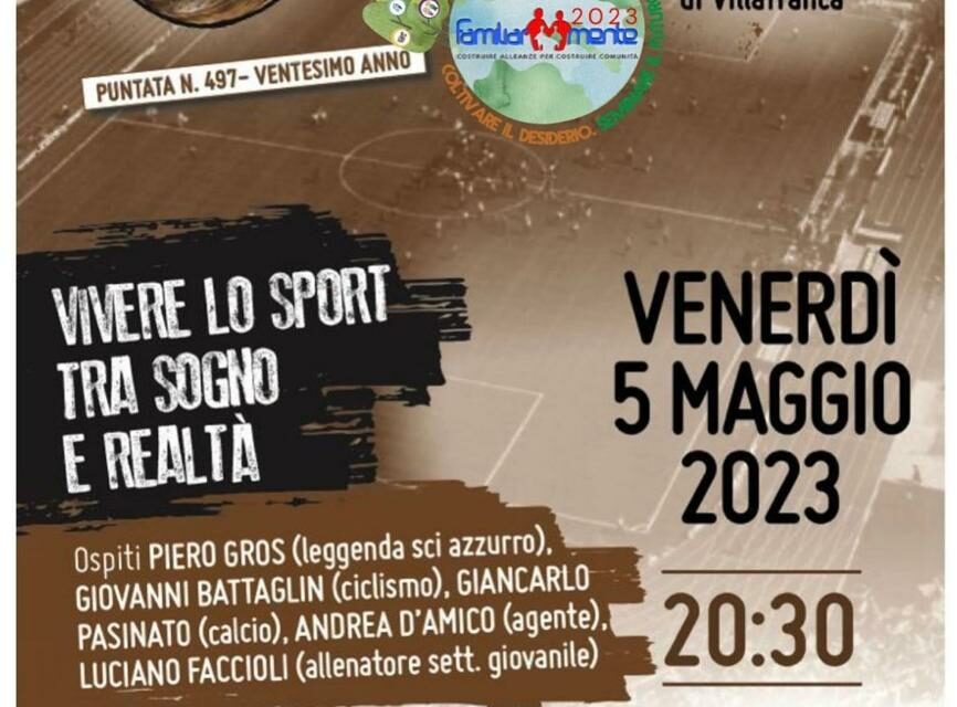 “Vivere lo sport tra sogno e realtà” venerdì 5 maggio al teatro di Rizza