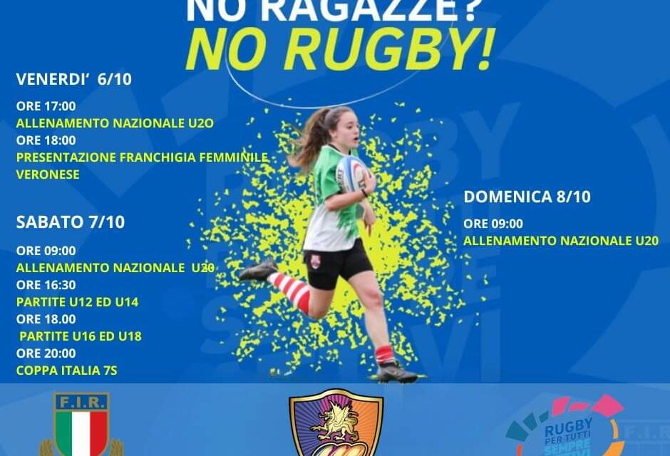 6-7-8 ottobre: a Sona la tappa veneta del progetto “No Ragazze? No Rugby!”