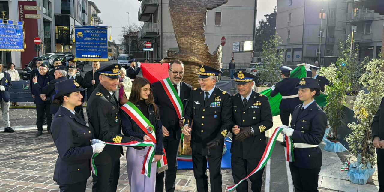 Inaugurato ieri a Villafranca il monumento all’Aeronautica 