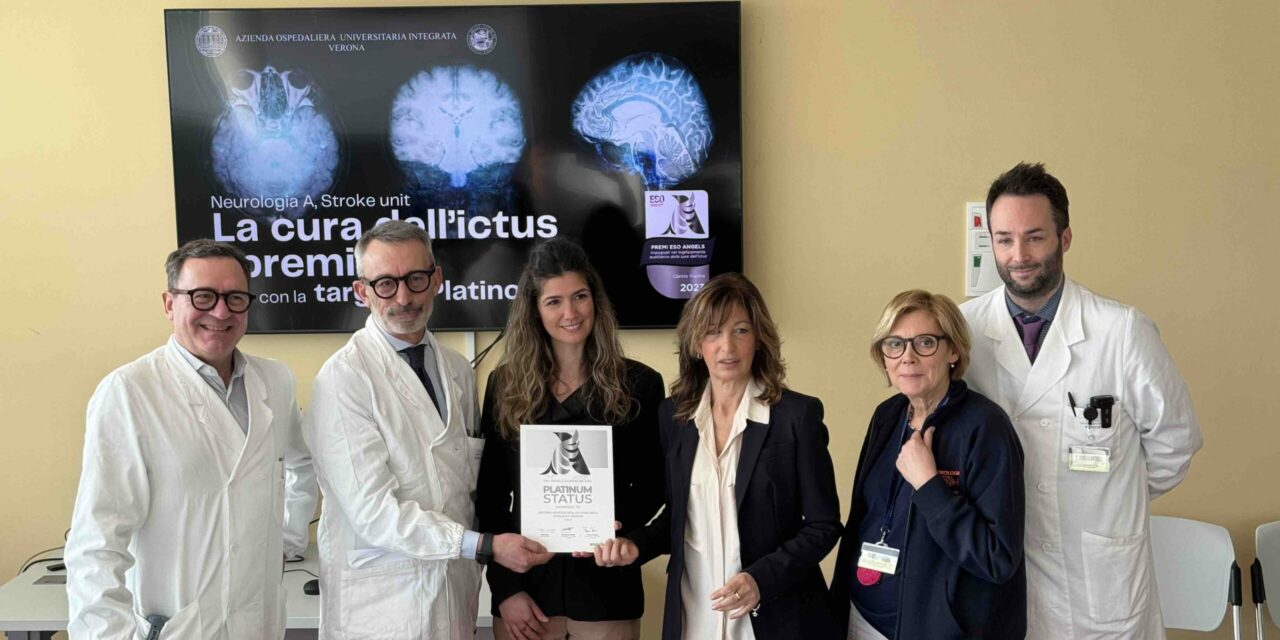 Neurologia. Stroke Unit premiata con la targa Platino per la cura dell’ictus nei primi 20 minuti