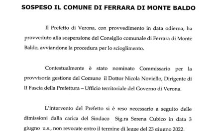 Ferrara di Monte Baldo, il Prefetto nomina il Commissario e manda a casa il Consiglio comunale